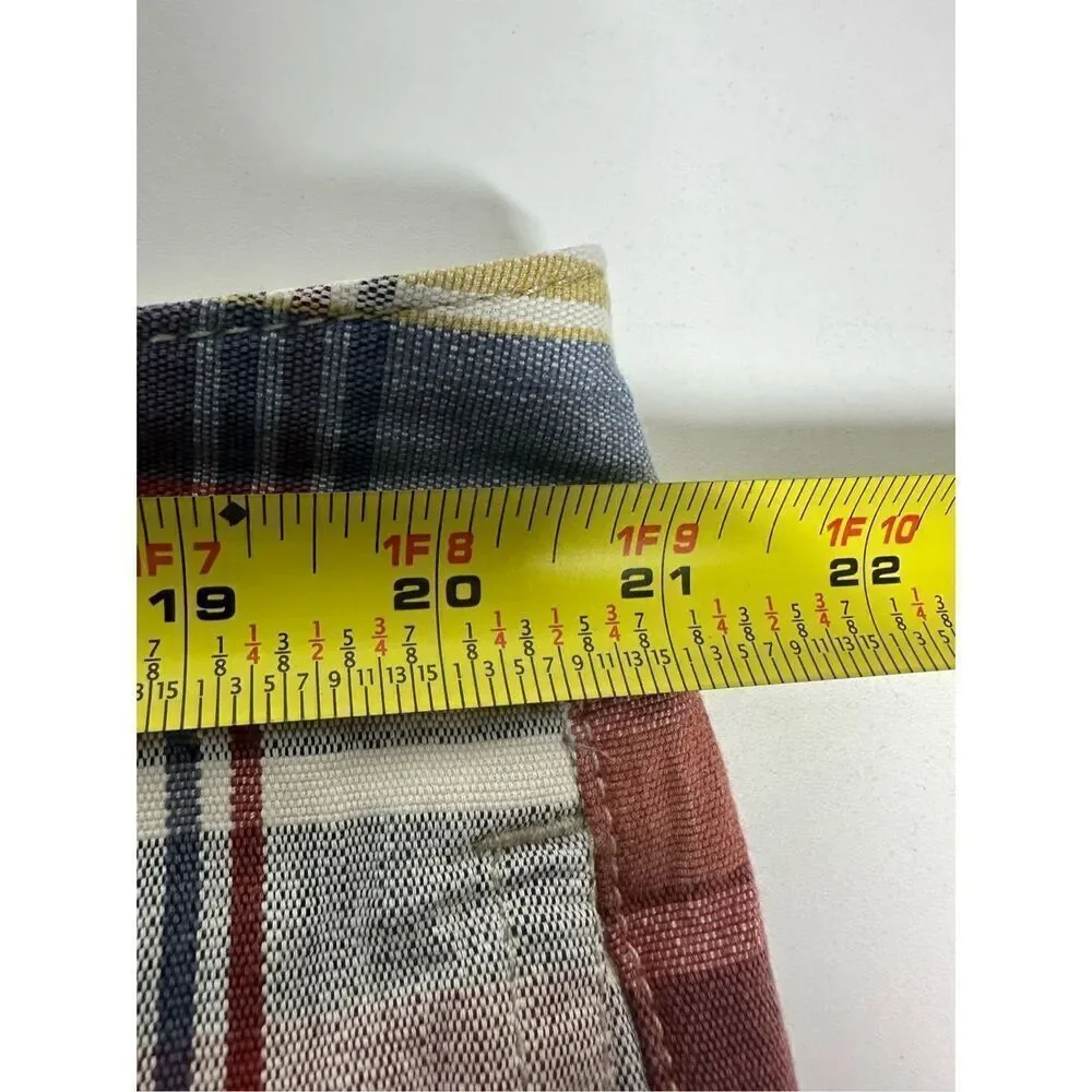 Tommy Bahama Men’s Cotton Blend  Plaid Cargo Shorts Size 42 Blue Red White